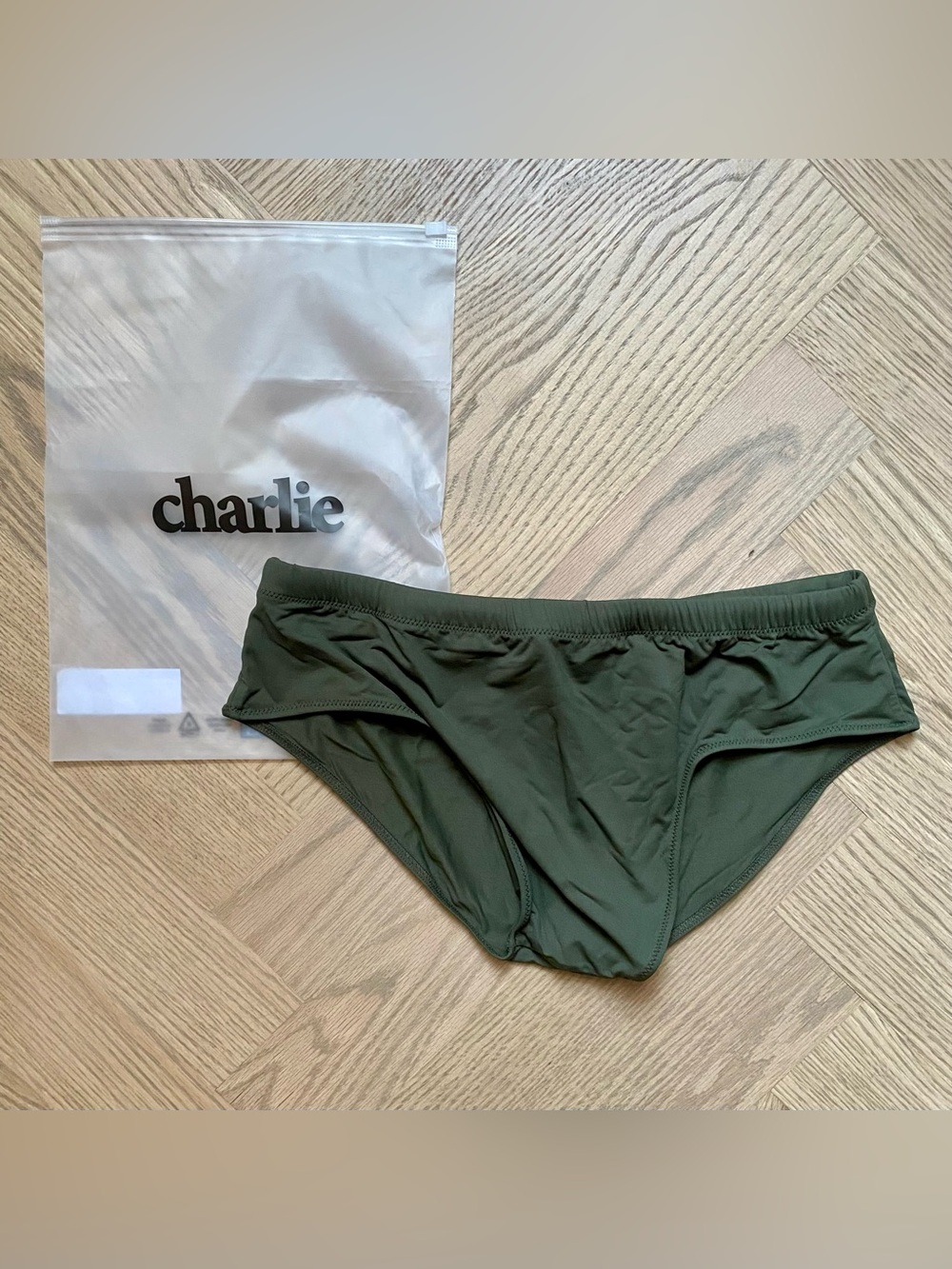 Charlie Men's Olive Green Swim Briefs — Streamlined Support